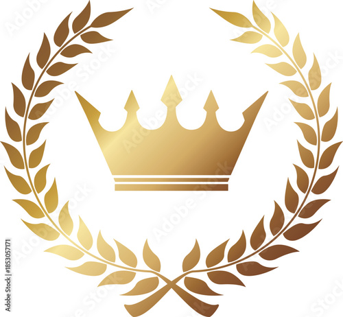 高級感のある王冠のエンブレム　ゴールド