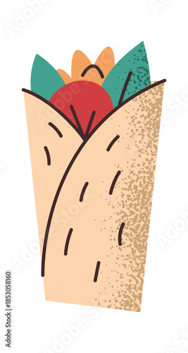 Shawarma street food sticker design