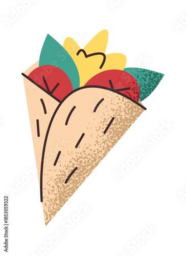 Appetizing tortilla street food sticker