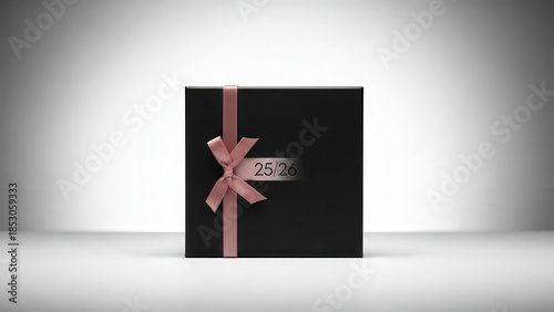 Single matte box with ribbon 25 fading into 26 in studio