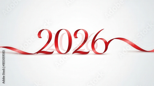 Single line ribbon forming 26 as 25 disappears minimalist art