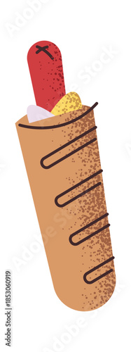 French dog street food sticker