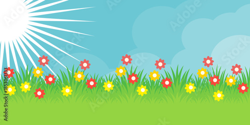 green grass illustration, sustainable grass nature, grass design in flat style	. 