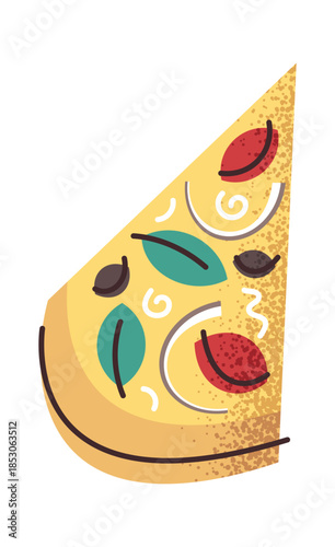 Tasty pizza slice delicious food