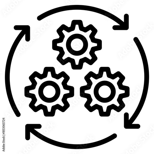 Continuity icon in vector illustration downtime, plan, resilience, acceptable, strategy, continuity etc. Simple modern line style for apps, reports, and digital dashboards.