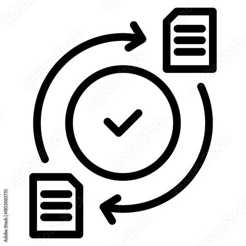 Continuity icon in vector illustration downtime, plan, resilience, acceptable, strategy, continuity etc. Simple modern line style for apps, reports, and digital dashboards.