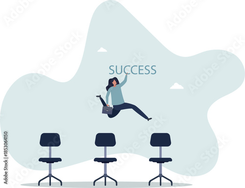 Job hopping, change many jobs in short time, move to new better career or position,.Life and employment of people.