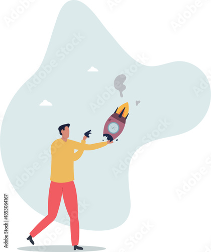 Fail start up business, new business risk or unexpected entrepreneur bankruptcy concept.Life and employment of people.