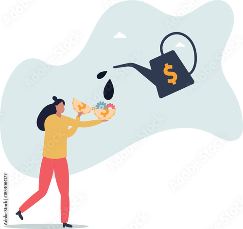 Financial or money liquidity to help economic stimulus, central bank monetary policy to help lubricate economy concept.Life and employment of people.