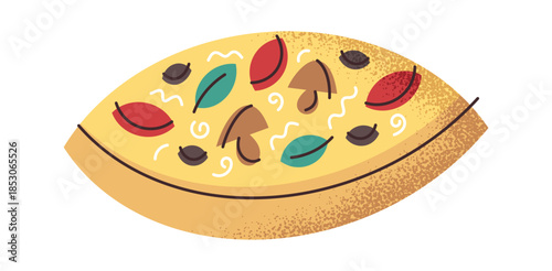 Cooked pizza favorite savory snack