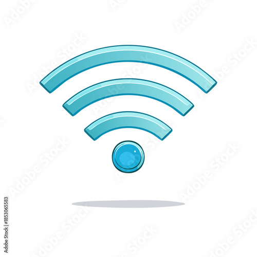 Digital Wireless Network Symbol with Signal Strength Illustration Representing Connectivity
