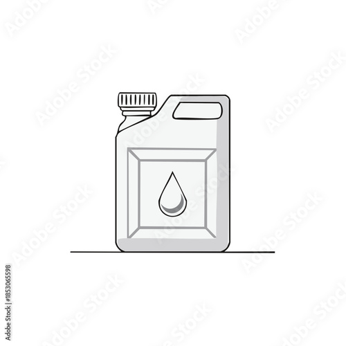 Clean Vector Oil Can or Container with Water Droplet Symbol Packaging Design