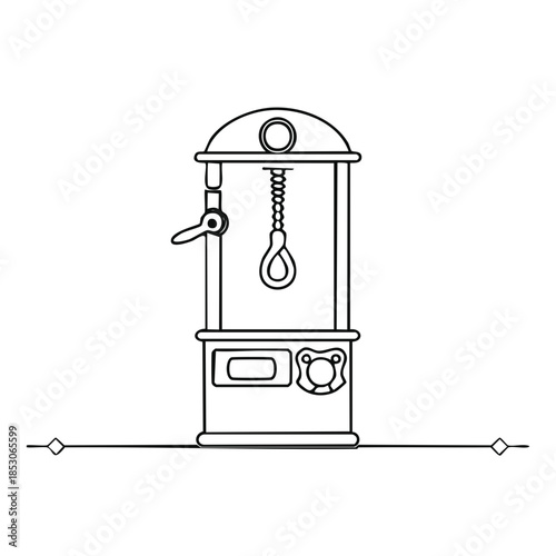 Line Art Claw Crane Vending Machine Illustration Arcade Game Outline