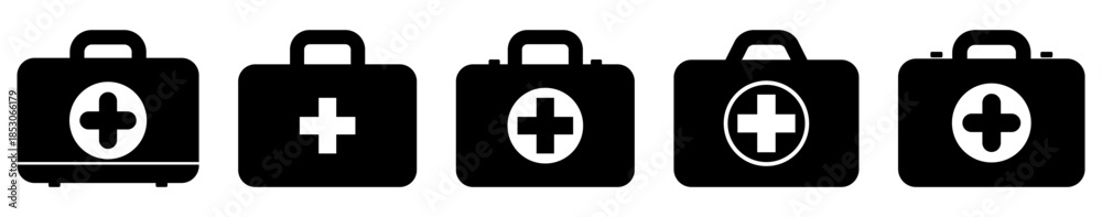 Obraz premium First aid box icon set