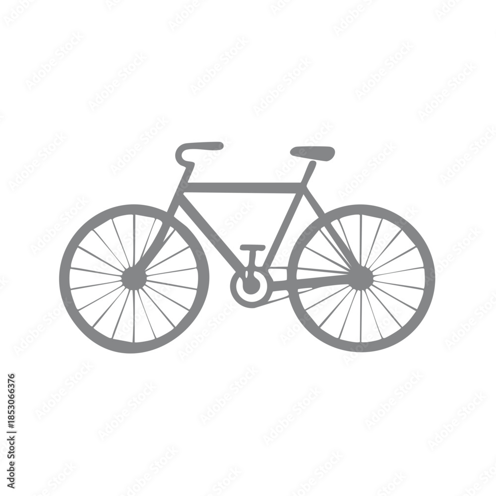 Fototapeta premium Simple Bicycle Illustration Icon of a Bicycle on a White Background