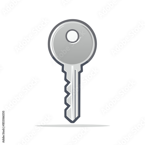 Silver Key Vector Illustration: Security, Protection, and Access concept