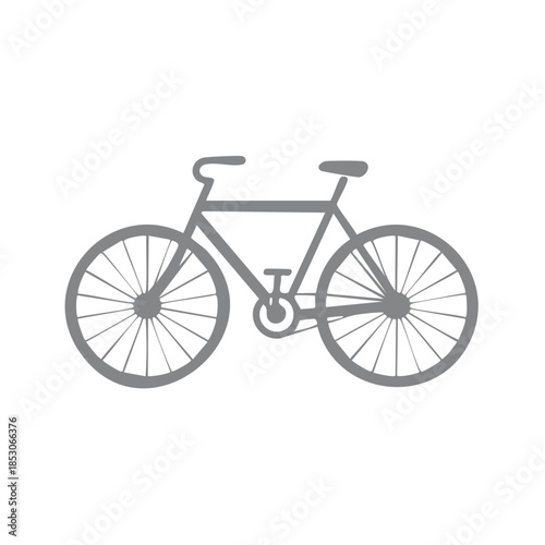 Simple Bicycle Illustration Icon of a Bicycle on a White Background