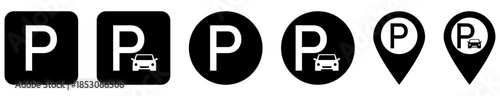 Parking black sign