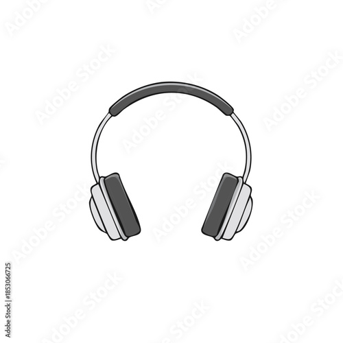Simple Headphones Illustration for Listening to Music or Podcast