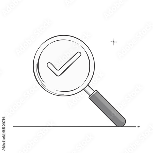 Magnifying Glass with Check Mark Symbolizes Confirmation