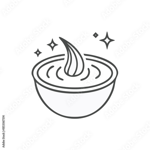 Aloe vera plant leaf in cosmetic bowl natural skincare remedy icon vector