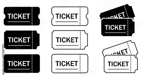 Ticket icon set