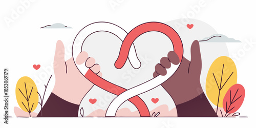 Vector illustration of a cute baby cartoon rabbit with a heart symbol and a lady silhouette expressing love for beauty spa massage