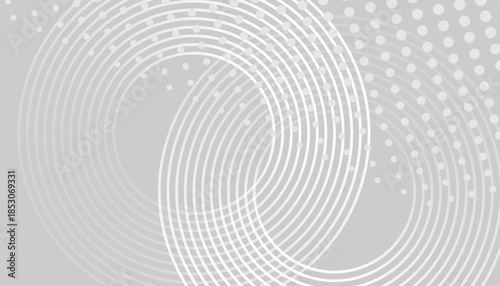 White abstract background. Modern circle lines pattern. Futuristic concept. Vector illustration.
