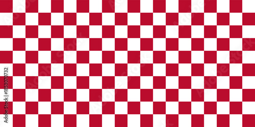 seamless repeating pattern with hand drawn checkerboard in red and white. Christmas red checker