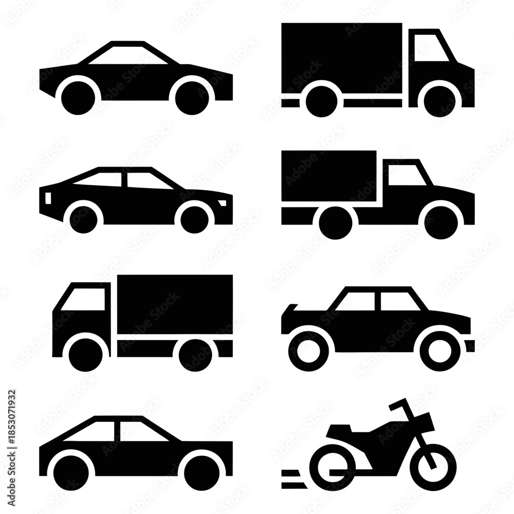 Naklejka premium transportation icons set