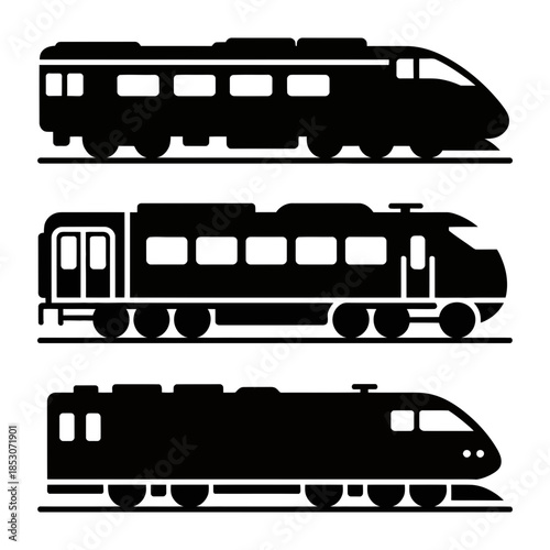 set of train icons