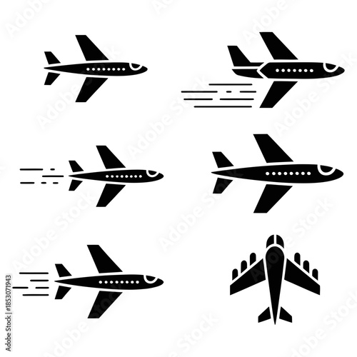 Airplane icons set