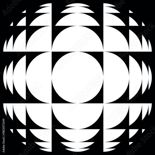 Geometric circular grid pattern with distortion effect