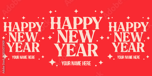 Happy New Year festive template with customizable text