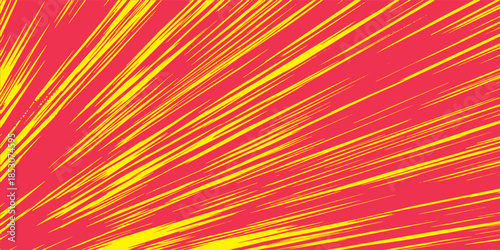 Comic book speed red yellow color lines isolated on background stripe and radial effect style for manga speed frame, superhero action, explosion background. Motion line effect, pop art. Vector 10 eps