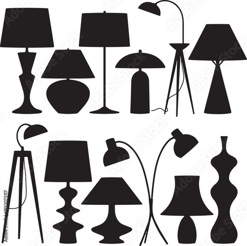 Table lamps and floor lamps silhouettes collection