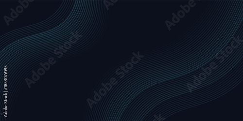 A dynamic and abstract digital design with flowing blue waveforms against a dark background,smooth, curving lines and dotted patterns that create a sense of movement and energy.