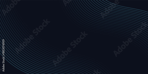 A dynamic and abstract digital design with flowing blue waveforms against a dark background,smooth, curving lines and dotted patterns that create a sense of movement and energy.