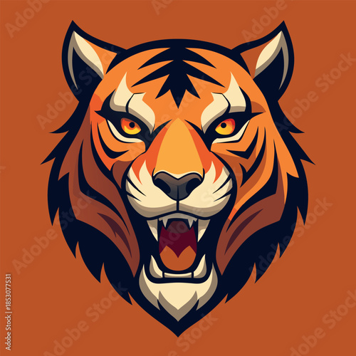 A detailed-roaring-tiger-head-with-sharp-fangs 
