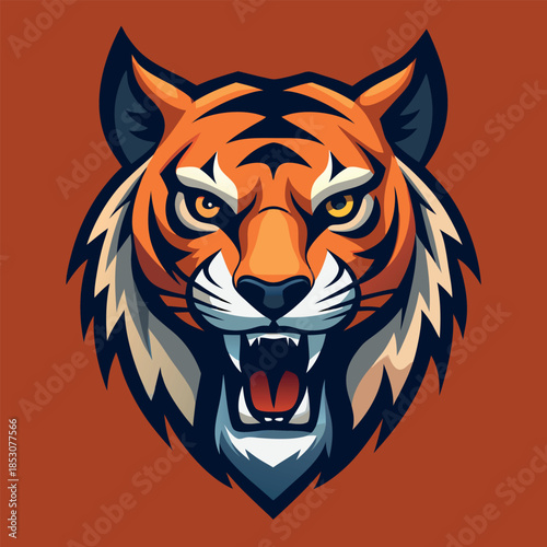 A detailed-roaring-tiger-head-with-sharp-fangs 