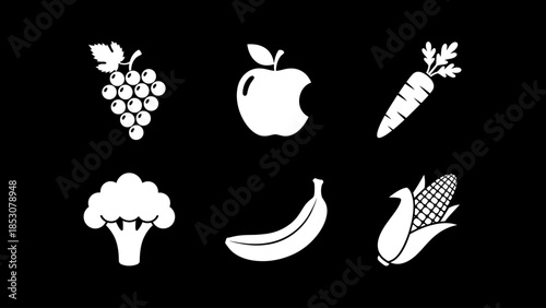 Diverse Assortment of Fresh Fruits and Vegetables Representing Healthy Eating and Organic Produce