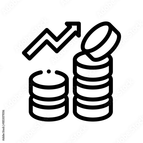 interest earnings line icon