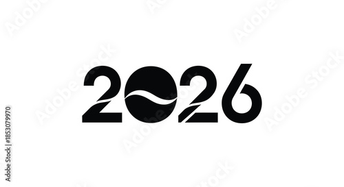 Bold black numbers and a circular design forming a unique graphic silhouette