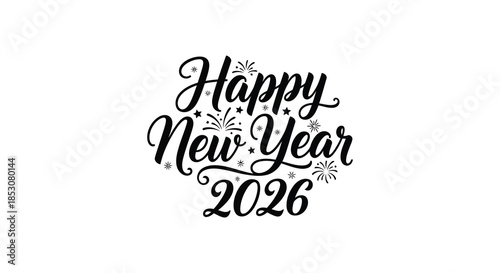 Elegant new year wishes with celebratory sparkles and stylish lettering a dark silhouette