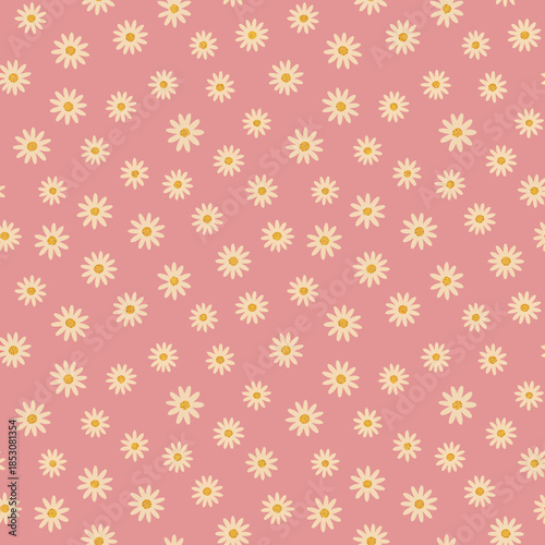 Delightful Pink Daisy Pattern Background Design Element