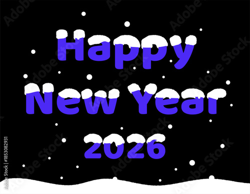 Happy new year graphic banner on dark background