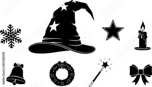 Mystic Crystal Ornament Icon Vector Set