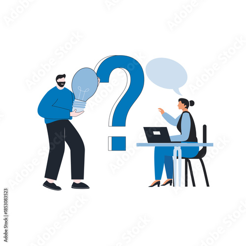 People question answer lightbulb bubble