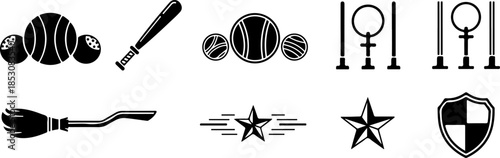 Mystic Crystal Ornament Icon Vector Set