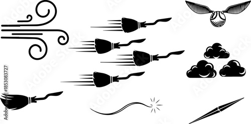 Mystic Crystal Ornament Icon Vector Set